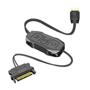 COOLMOON ARGB Mini Valdiklis Su Prailginti Kabelį Plataus Suderinamumo 5V 3-Pin SATA Maitinimo šaltinis RGB Sinchronizavimo Valdiklis