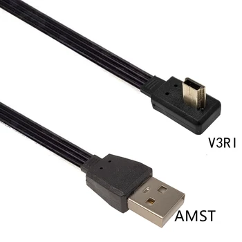 Mini USB plokščio Kabelio Dešinysis Kampas 90 Vyrų, Vyrų, USB į USB Kabelį Sinchronizuoti Duomenis Įkrovimo 0,1 m 0,2 M 0,3 M 0,5 M 1M