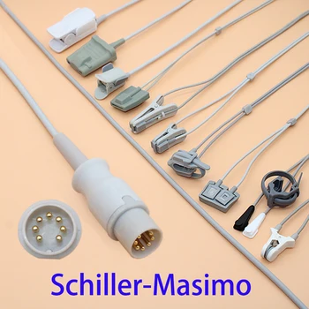 Schiller/ODM/Brucker Kraujo deguonies stebėti,suaugusiųjų/vaikų/vaikas/Naujagimiui/veterinarijos,Pirštas/Ear/Pėdų/Kaktos spo2 jutiklis kabelis