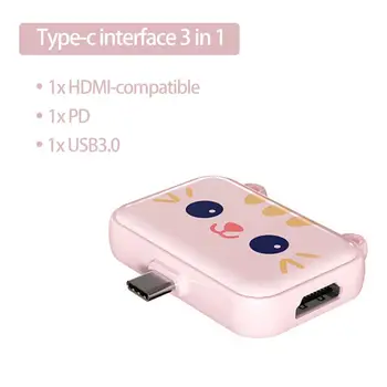 USB Hub Adapterio Tvarkyklę-nemokamai Expander Hub Tiger Cat USB 3.0 Tipas-C Hub į HDMI Adapteris Suderinamas