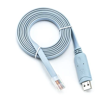 1 Vnt. Šviesiai Mėlyna USB Į RJ45 CAT5 Konsolės Adapterio Kabelis Laido -Maršrutizatoriai