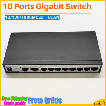 10-Port Visą Gigabit Metalo Nevaldomas Tinklo Ethernet Jungiklis