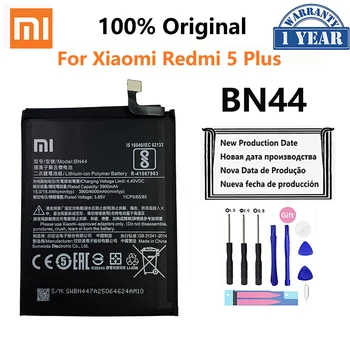 100% Originalus Xiao mi BN44 4000mAh Bateriją Xiaomi Redmi 5 Plius Raudona mi 5Plus Aukštos Kokybės Telefoną, Baterijos Pakeitimas