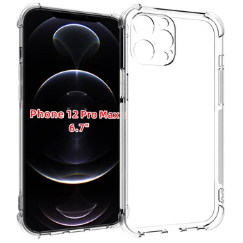 100VNT/DAUG,švarus Anti-slip Anti-Įbrėžimams atsparus smūgiams Patvarus, Lanksti skaidrios TPU Case Cover for iPhone 12 Pro MAX