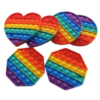 100vnt Fidget Reliver Stresas Žaislai Rainbow Push It Burbulas Antistress Žaislai Suaugusių Vaikų Jutimo Žaislas Sumažinti Autizmo Atveju
