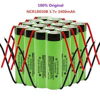 10vnt 100% Originalus 18650 baterija 3400mah 3,7 v ličio baterija NCR18650B 3400mah Tinka žibintuvėlis baterija + 
