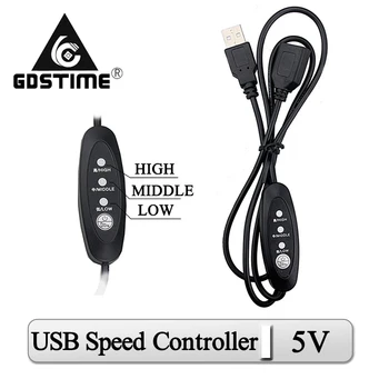 10vnt/Daug Gdstime USB Greičio ribotuvas Linija 100CM ilgiklis 5V Ventiliatorius USB Jungtis 1M Ventiliatoriaus Greičio Reguliatorius Laido