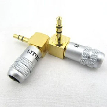 1pcs LITON 3.5 mm, 90 laipsnių L-type Male Plug Aukso Padengtą lydmetalis tipo Adapteris 6mm