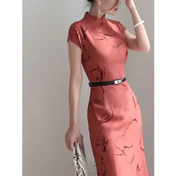 2023 nauja pavasario vasaros retro vakarų stiliaus kasdien qipao tobulinimo suknelė moterims derliaus slim atsistoti apykaklė cheongsam suknelė