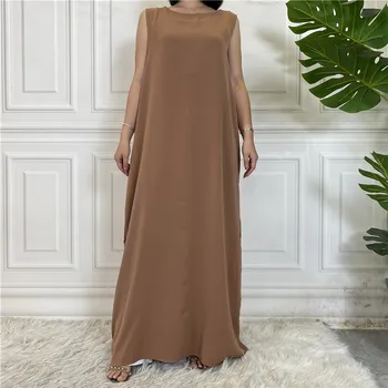 2023 Naujas Rankovių Vidinės Vestido Visas Rungtynes, Atsitiktinis Suknelės Dubajus Arabų Hijab Abayat Musulmonų Pamušalas Abaja IslamicTurkey Skraiste