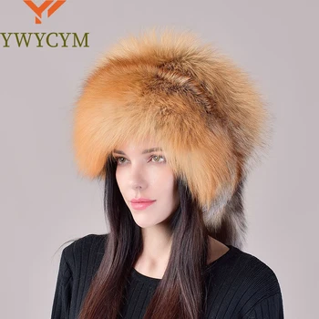 2023 Naujo Stiliaus Natūralaus Lapės Kailio Rusijos Skrybėlę Ushanka Moteris, Žiemą Šiltas, Purus Populiarus Stilius Moterų Uodega Bžūp Mados Tikro Kailio Kepurės