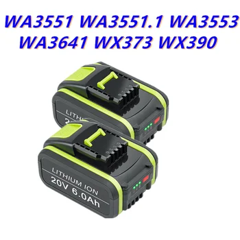 20V 6000mAh Ličio jonų Pakeitimas daugkartinio Įkrovimo Baterija Worx WA3551 WA3553 WX390 WX176 WX550 WX386 WX373 WX290 WX800 WU268