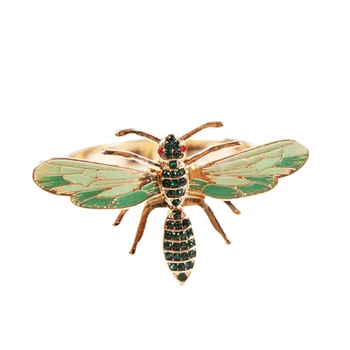24Pcs Dragonfly Vystymo Sagtis Servetėlių Žiedas Lydinio Žalia Vabzdžių Dragonfly Lašelinę Diamond Sagtis, Popieriniai Rankšluosčiai, Servetėlės Turėtojas