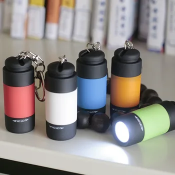 2VNT Mini LED Šviesos Vandeniui Nešiojamas Žibintuvėlis USB Įkrovimo Keychain Žibinto Lempa, Kempingas Naktį, Šviesos, Lauko Apšvietimas