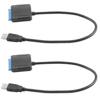 2X SATA Į USB 3.0 2.5/3.5 HDD SSD Kietųjų Diskų Keitiklio Kabelį Linijos Adapteris