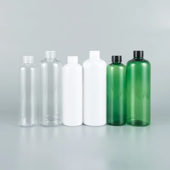 300ml 500ml Tuščias Aišku Balta Žalia Plastikiniai Buteliukai Su Užsukamu Dušo Gelis, Šampūnas, Veido Valikliu Kelionės Kosmetikos pakuotės