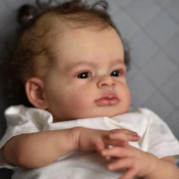 49cm Atgimsta Vinly Lėlės Lanny Miega Liesti Minkštas Kūdikio su Įsišaknijusi Plaukų Tikroviška Nekilnojamojo Baby Doll Meno 3D Odos Venis Kolekcionuojamos Lėlės