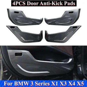 4PCS ABS Carbonfiber Patten Durų Anti-Kick Pagalvėlės Dangtis BMW 3 Serijos X1 X3 X4 X5 Visiškai Supa Apsauginiai Lipdukai