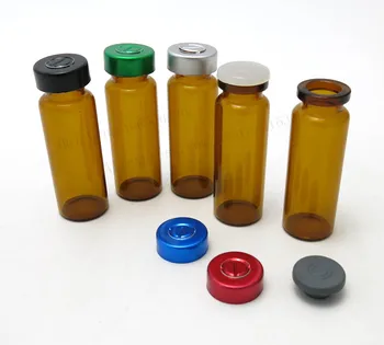 500 X 15ML Tuščias Gintaro spalvos stiklo buteliukai, buteliai su butilo silikono raudona kolba užkemšama ir apversti dangteliais naudojami odos priežiūros