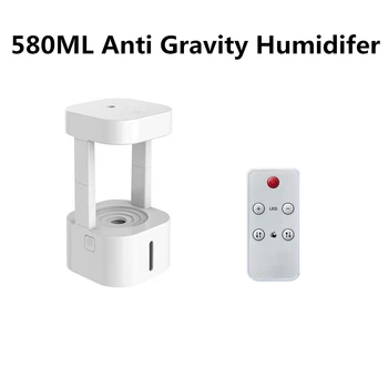 580ML USB Anti Gravity Oro Drėkintuvas Difuzorius Besisukantis Vandens Lašas Ultragarso Aromatas Purkštuvas Rūkas Maker 