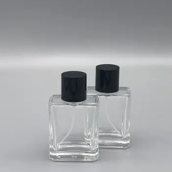 5VNT 50ML Subtilus Kvepalų Tuščias Stiklinis Butelis Portable Juodas Dangtelis Kvepalai Vyresnysis Kosmetika Bauda Rūkas Purškimo Daugkartiniai Buteliai
