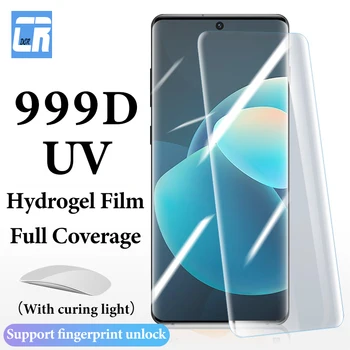 999D UV Hidrogelio Filmas Vivo X90 X80 X70 X60 Pro Plus S15 S16 Pilnas draudimas Screen Protector dėl Vivo iQOO 11 10 9 8 Pro 