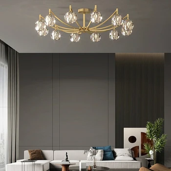 AiPaiTe Paprasta varinė LED kristalų kambarį liustra raundo aukso / juoda aukso modernus valgomasis, miegamasis šviesos