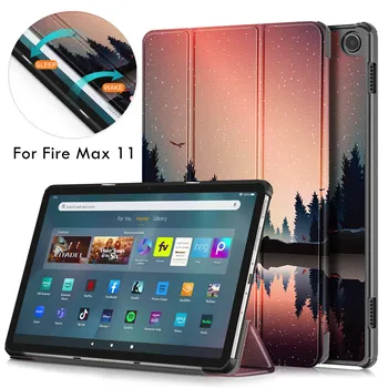 Amazon Fire Max 11 Tablet Atveju Ultra Plonas Magnetinis Stendas PU Odos Padengti Gaisro Max 11 2023 Atveju Auto Miego Pabusti
