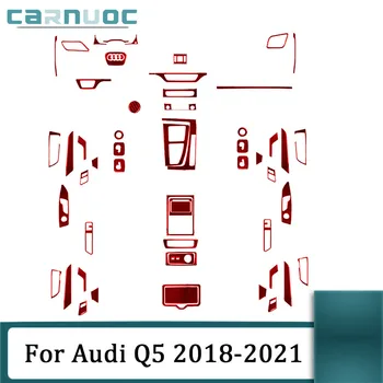 Audi Q5 2018 2019 2020 2021 Anglies Pluošto, Raudona, Įvairių Detalių Lipdukai Padengti Trim Automobilio Salono Dekoratyvinis Priedai