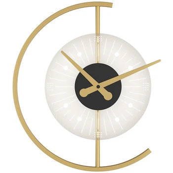 Auksinis Laikrodis Sieninis Žibintas Kambarį Fono Sienos Miegamojo Lovos Šiuolaikinės Paprasta Dekoratyvinės Lempos
