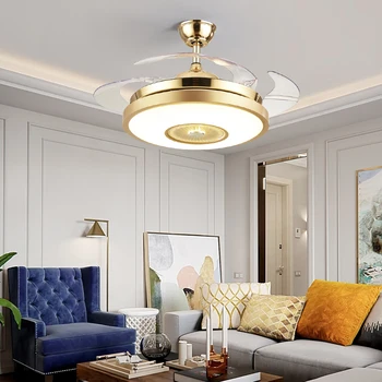 Aukso 42-colių ventiliatorius lemputė su nuotolinio valdymo dekoratyvinis ventiliatorius su šviesos