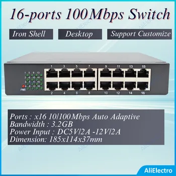 Aukštos Kokybės 16 Uostų 100M Switch 10/100Mbps Lan Tinklo Jungiklio, Stebulės Aukštos kokybės Ethernet Smart Switcher