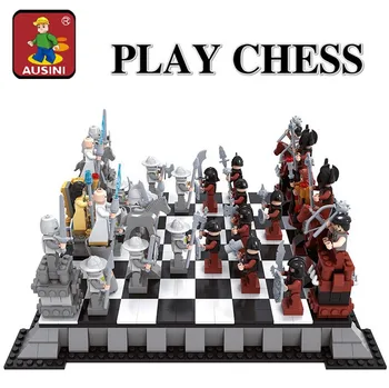 ausini 27907 1142PCS Pilis Serijos tarptautinio šachmatų Modelis Statybinių Blokų Rinkinius minis Vaikai Plytų Žaislai Bringuedos 