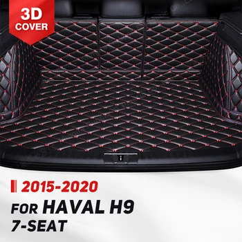 Auto Visu bagažo skyriaus Kilimėlis HAVAL H9 7-Seat 2015-2020 M. 19 18 17 16 Car Boot Padengti Trinkelėmis Vidaus reikalų Raštas Priedai