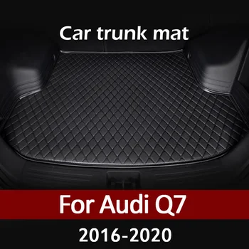 Automobilio bagažo skyriaus kilimėlis Audi Q7 Septynios sėdimos vietos. 2016 m. 2017 m. 2018 m. 2019 m. 2020 linijinių krovinių kilimų interjero aksesuarų padengti 1 tvarką