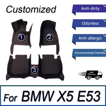 Automobilių kilimėliai BMW X5 E53 2004 m. 2005 m. 2006 m. 2007 Custom auto pėdų Pagalvėlės automobilių kilimų padengti interjero priedai