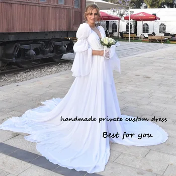 Balta Klostes Satino Undinė Vestuvių Suknelės Stebėjimo Pusės Split Vestuvinės Suknelės Grindų Ilgis Vestuvių Bridesmaid Suknelę