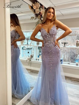Bowith Elegantiška Prom Dress 2023 su Aplikacijos Undinė Vakaro Suknelės Moterims Oficialų Gala Šalis Suknelės vestido de noche