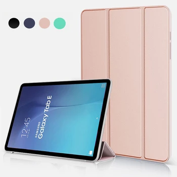 Case for Samsung Galaxy Tab E 9.6 2015 SM-T560 SM-T561 Smart pabusti miego PU Odos Planšetinio kompiuterio Dangtelis Su Parama funkcija