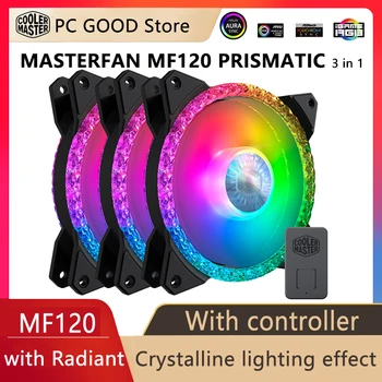 CoolerMaster MASTERFAN MF120 PRIZMINIS 3-in-1 su Spinduliavimo Kristalų apšvietimo efektas aušinimo ventiliatorius 120mm ARGB su valdikliu