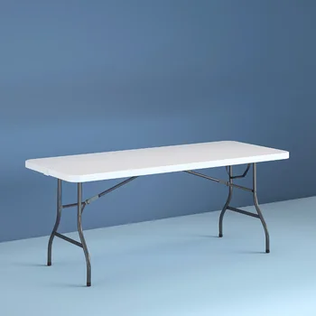 Cosco 8 Pėdų Centerfold Sudedamas Stalas, Baltos spalvos kempingas lentelė iškylą lentelėje nešiojamų stalo