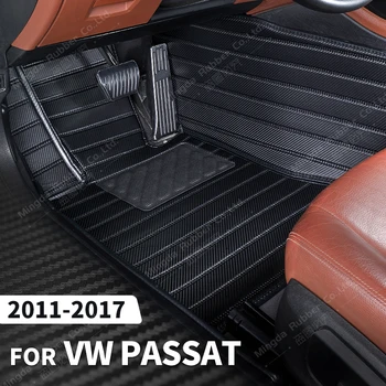 Custom Anglies Pluošto stiliaus Grindų Kilimėliai VW Volkswagen Passat 2011-2017 12 13 14 15 16 Pėdų Kilimų Auto Interjero Priedai