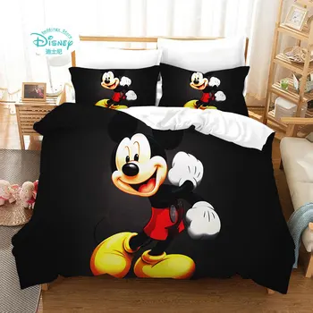 Disney Mickey Mouse Patalynės Komplektas Berniukams Lova Vieno Antklodė Antklode Padengti 3pc Vaikai Miegamojo Puošimas Karalienė King Size Pora Kambarys