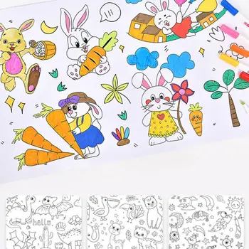 Eismo Vaikų piešinių Roll Gyvūnų Klijuoti ant Lipnių Grafiti Pažymėkite Spalva Pildymo Popieriaus Mokymosi Pažinimas