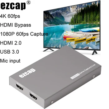 Ezcap269 4K 60fps HDR HDMI Linijos Video Capture Card USB 3.0 Žaidimas Live Transliacijos Plokštė 1080p Įrašymo Lange MIC In 3.5 mm Audio