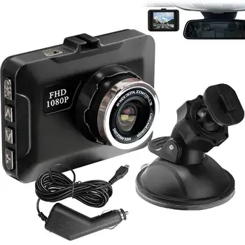 Fhd 1080p Vaizdo kamerų Automobilio Priekyje Dashcam Įrašymo prietaisų Skydelio, Diktofonas, Fotoaparatas Duomenų Savirašis Su siurbtuko Kalbos Perjungimas