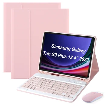 Galaxy Tab S9 Plus 12.4 Colių dėklas su Klaviatūra, Pele, Nuimamas Klaviatūra Dangtelis, skirtas 