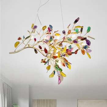 Gamtos spalvinga agatas LED šviestuvo gyvenamojo kambario, valgomojo, miegamojo firefly apšvietimo namų romantiškas dekoro G4 apšvietimas