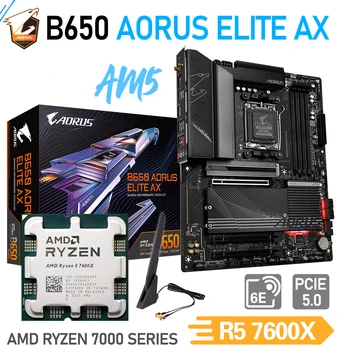 GIGABYTE GA B650 AORUS ELITO AX AMD B650 DDR5 Plokštė Kit + AM5 RYZEN 5 7600X CPU Su 32G Darbalaukio Atminties 5600MHz ATX 128G