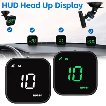 GPS Automobilių HUD Head Up Ekranas 2.5 Colių LED Skaitmeninis Auto Spidometras Smart greičio viršijimo Signalizacija GPS Kompasas Nuovargį Vairavimo Priminimas